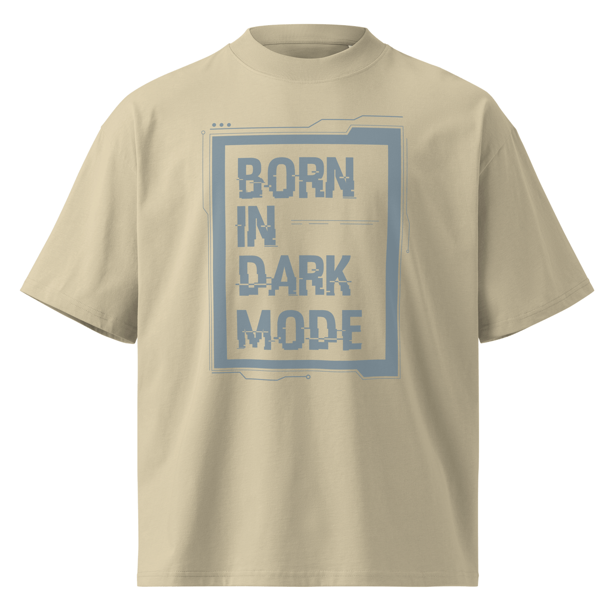 Born in Dark Mode – Oversized Organic High-Neck T-Shirt - imagen 13 de 20