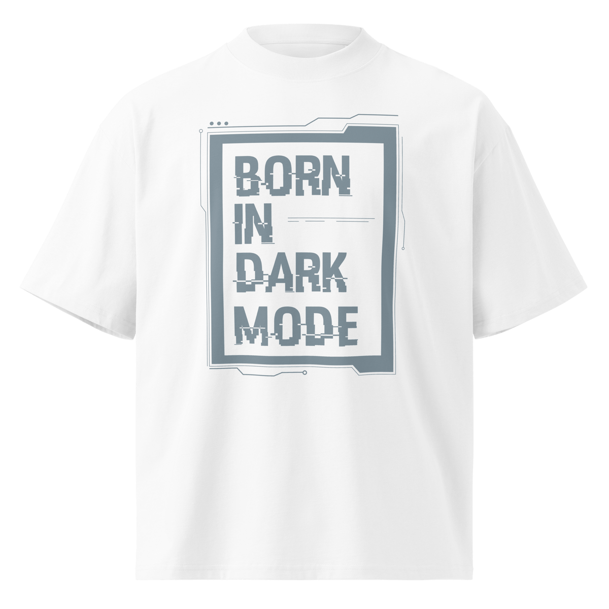 Born in Dark Mode – Oversized Organic High-Neck T-Shirt - imagen 17 de 20